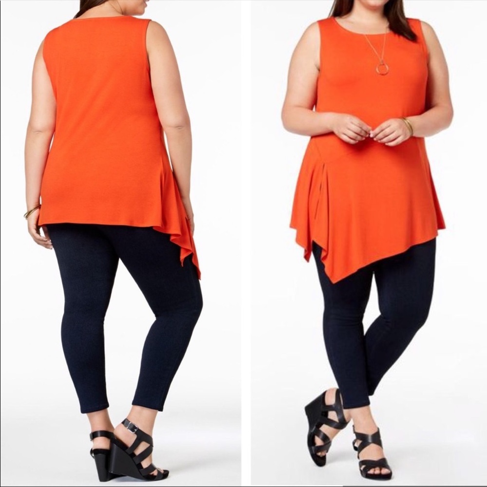 Joseph A.orange sleeveless stretchy tunic top size 1X